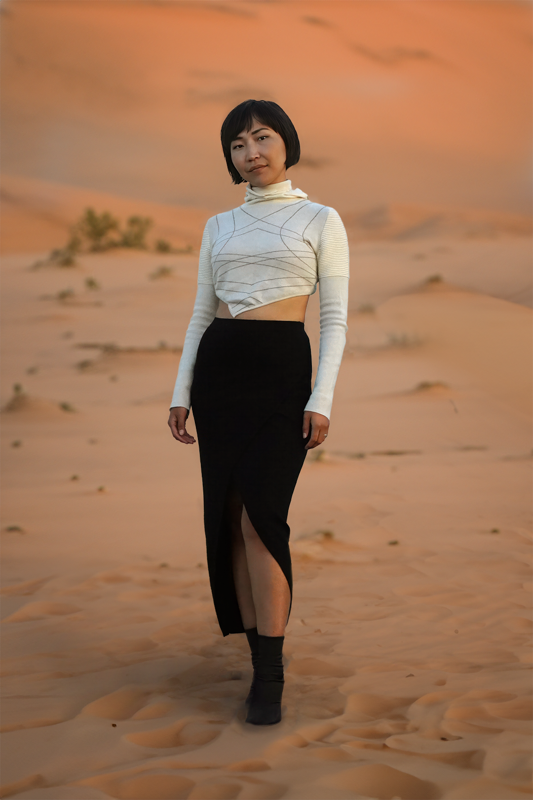 NO 2. FATHER SKY: CASHMERE HOODED CROP TOP