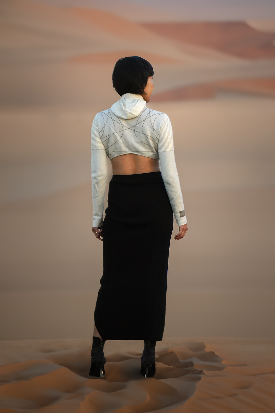 NO 2. FATHER SKY: CASHMERE HOODED CROP TOP