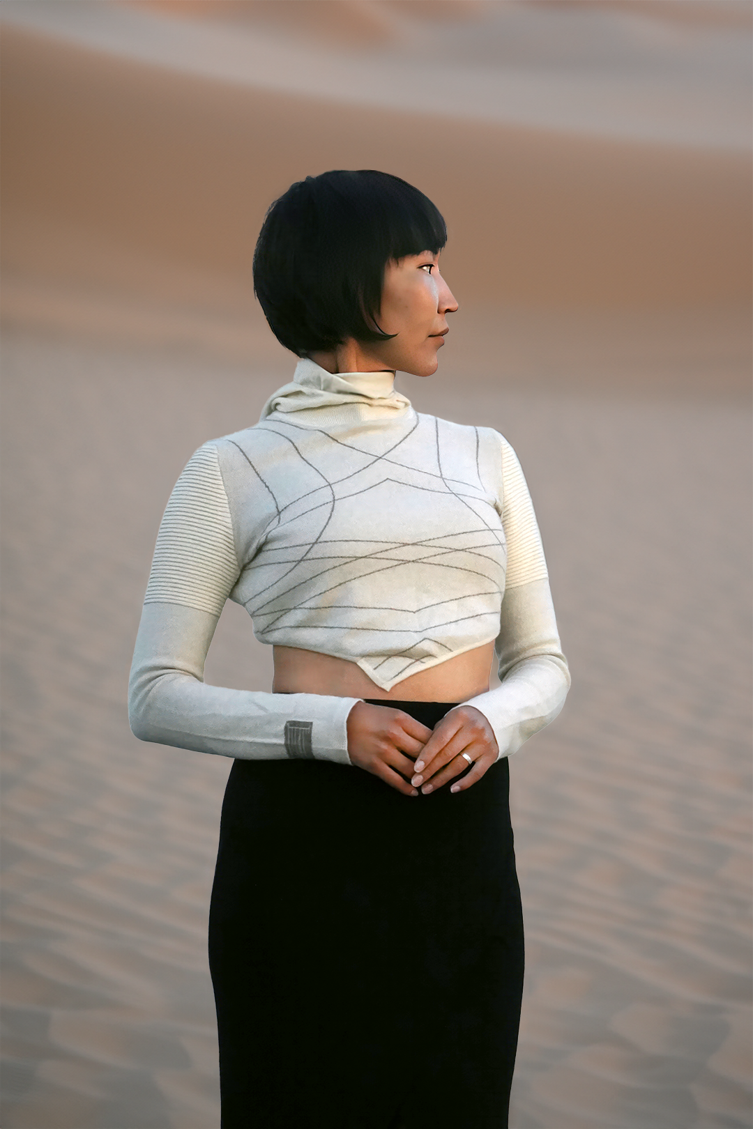 NO 2. FATHER SKY: CASHMERE HOODED CROP TOP