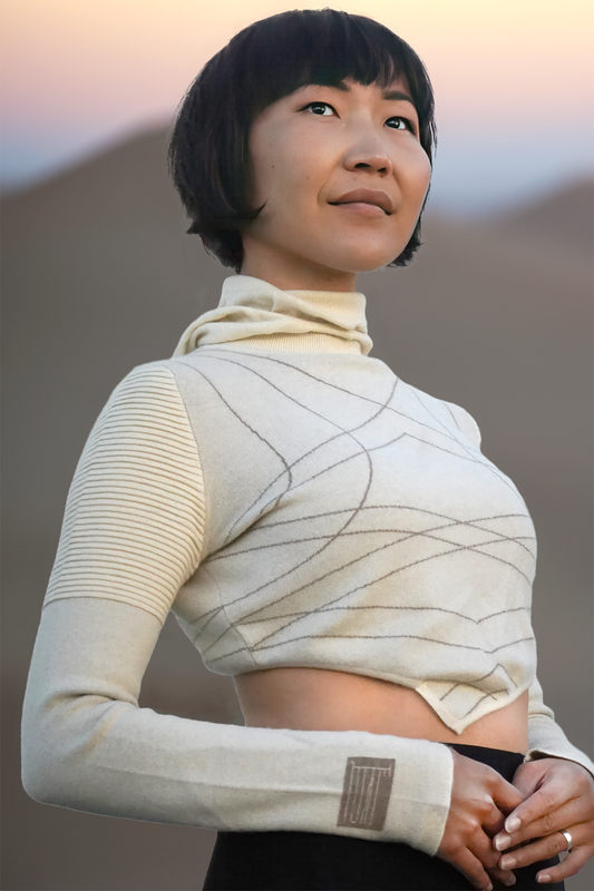 NO 2. FATHER SKY: CASHMERE HOODED CROP TOP